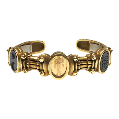 Intaglio Mens Bracelet Solid 18K Gold