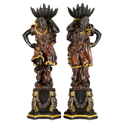 Rare Pair of Venetian Blackamoors
